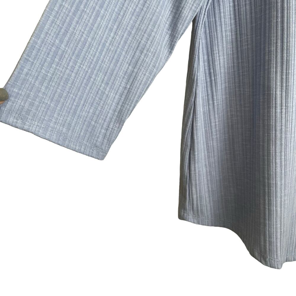 Chicos Top Women‎ L Purple Crew Neck 3/4 Sleeve Textured Fabric Stretch Workwear - Picture 7 of 10